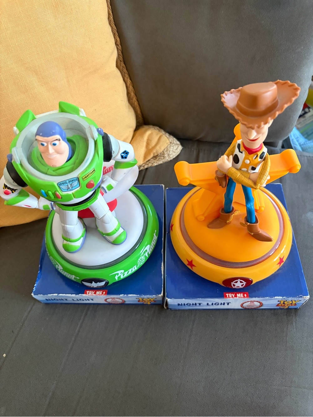 Buzz Lightyear and Woody Night Light Set - Green & Orange